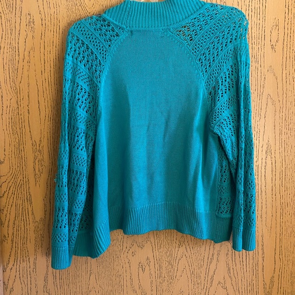 89th & Madison Teal Lightweight Sweater Cardigan, Size L - Picture 5 of 5